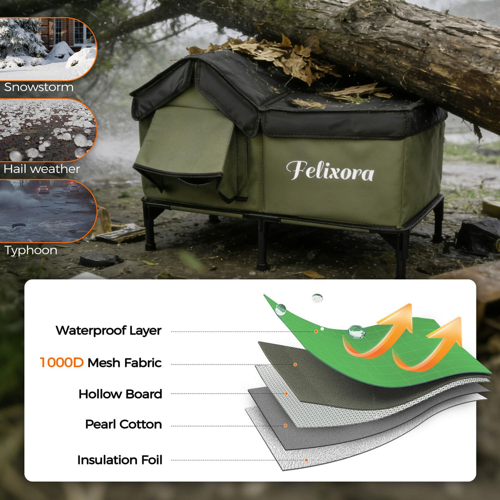 Felixora casa-gato-aislamiento-invierno: protección térmica estable para días fríos
