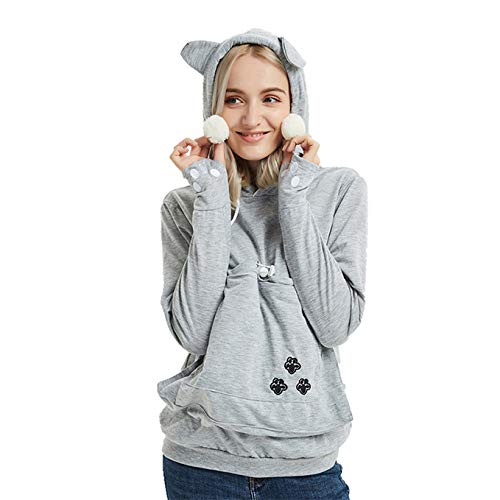Felyong sudadera con gorro de orejas, diseño tierno para salidas diarias.