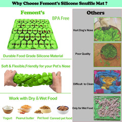 Femont Snuffle Mat de silicona alimentaria, seguro y suave para la nariz del perro.