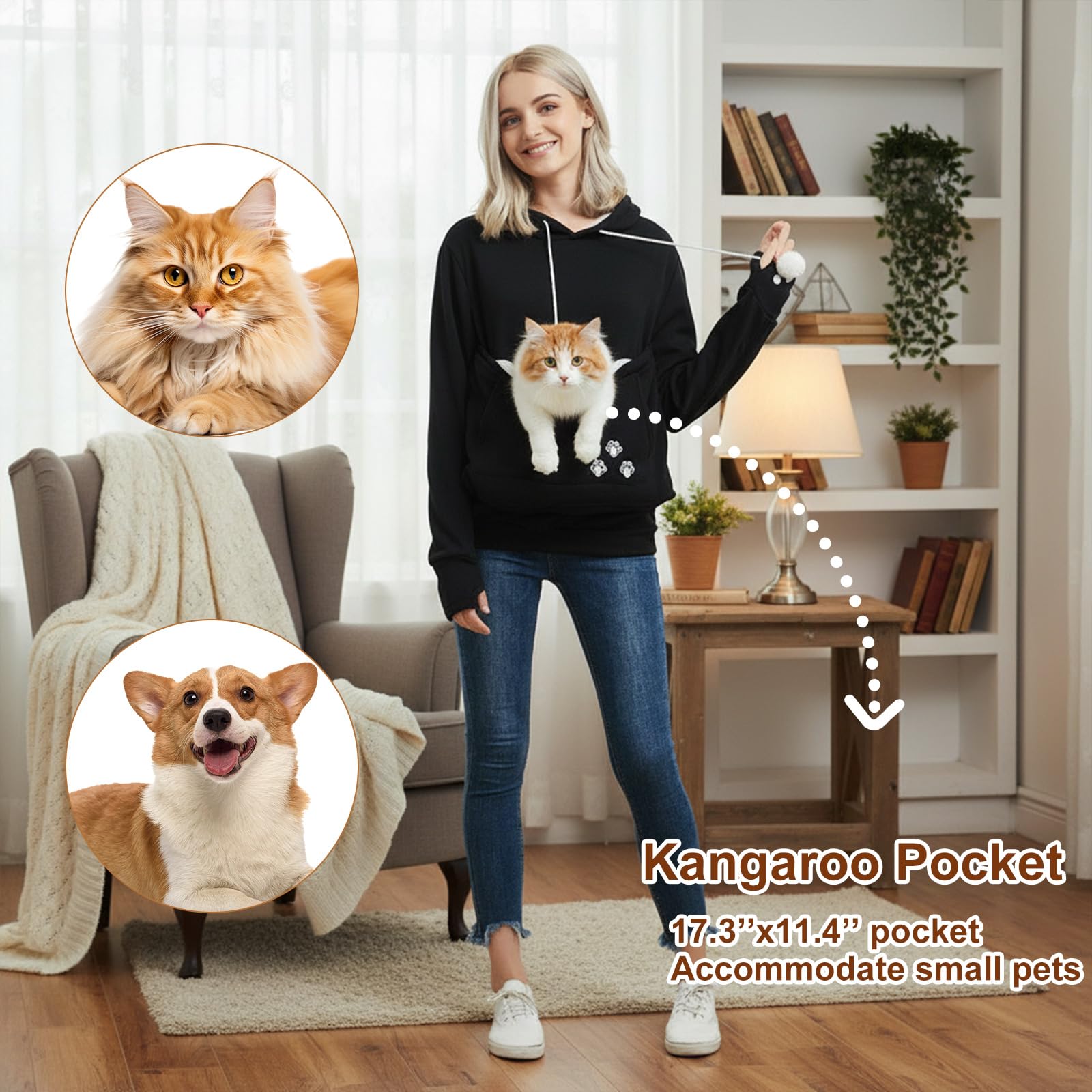 FENBEN bolsillos grandes para peluches o snacks, ideal para salidas con tu mascota.