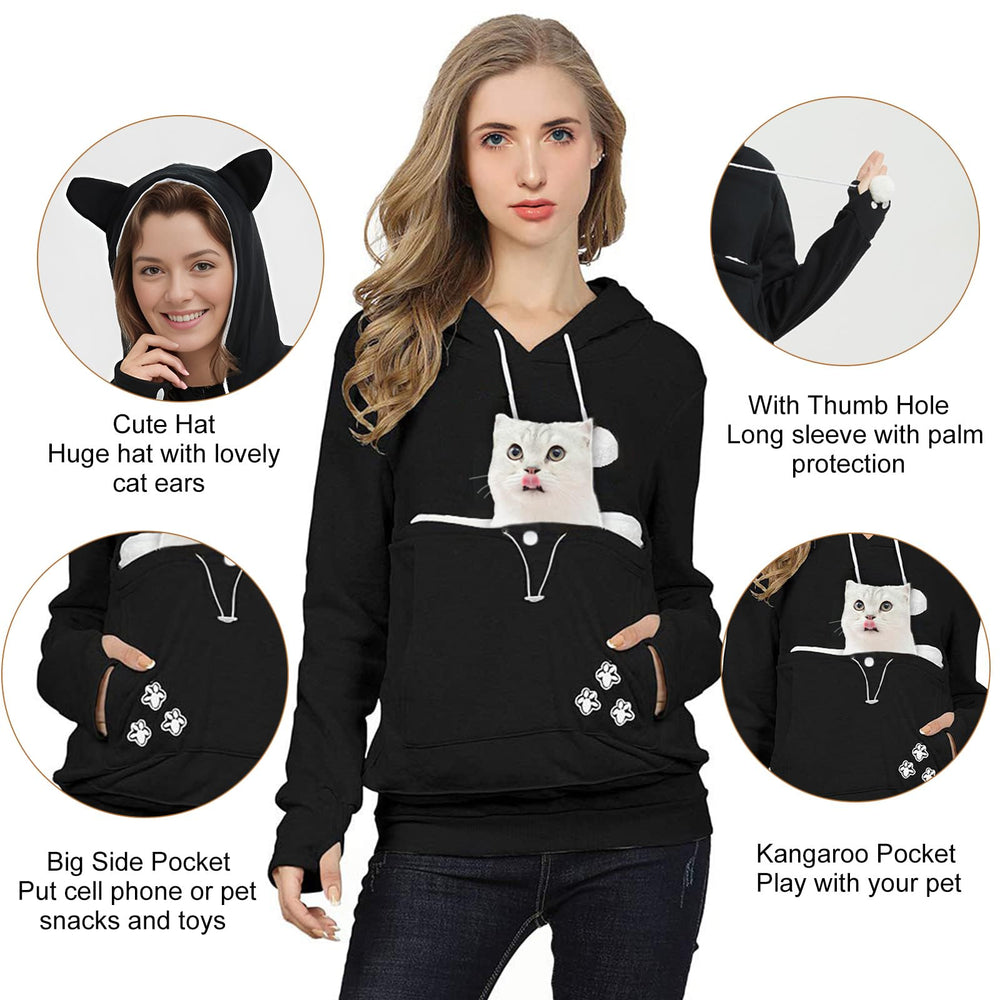 FENBEN sudadera con orejas de gato; capucha divertida para socializar con tu mascota.