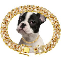 fengco collar cadena diamante cubano 13mm dorado para paseos con estilo