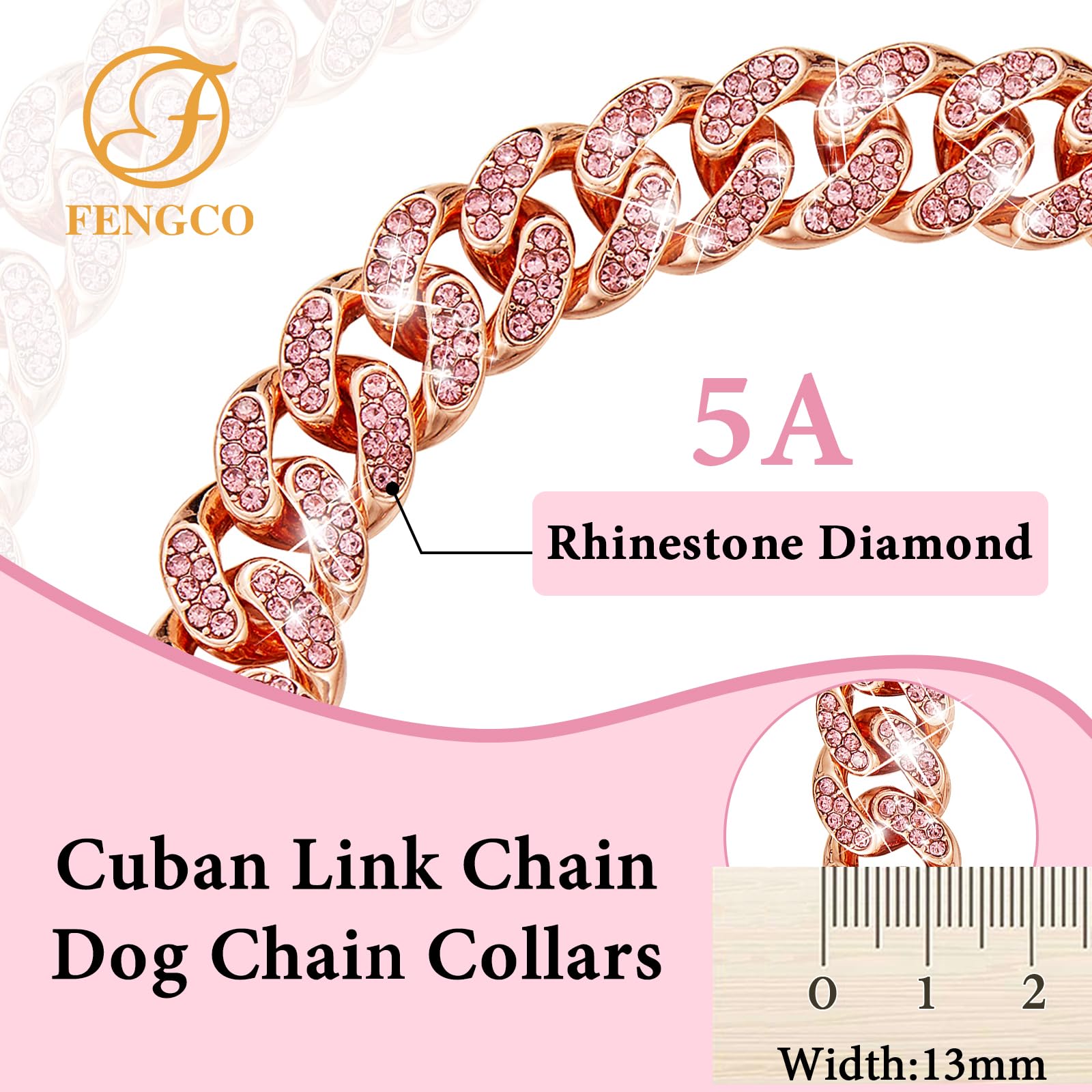 fengco collar tamaños colección ofrece longitudes de 10 a 22 pulgadas.