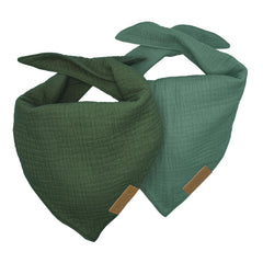 Bandana fenii de algodón verde bosque para perros pequeños, cómodo para paseos diarios.