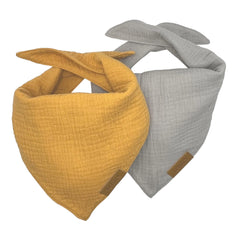 Bandana fenii de algodón premium amarilla con doble capa para paseos diarios.