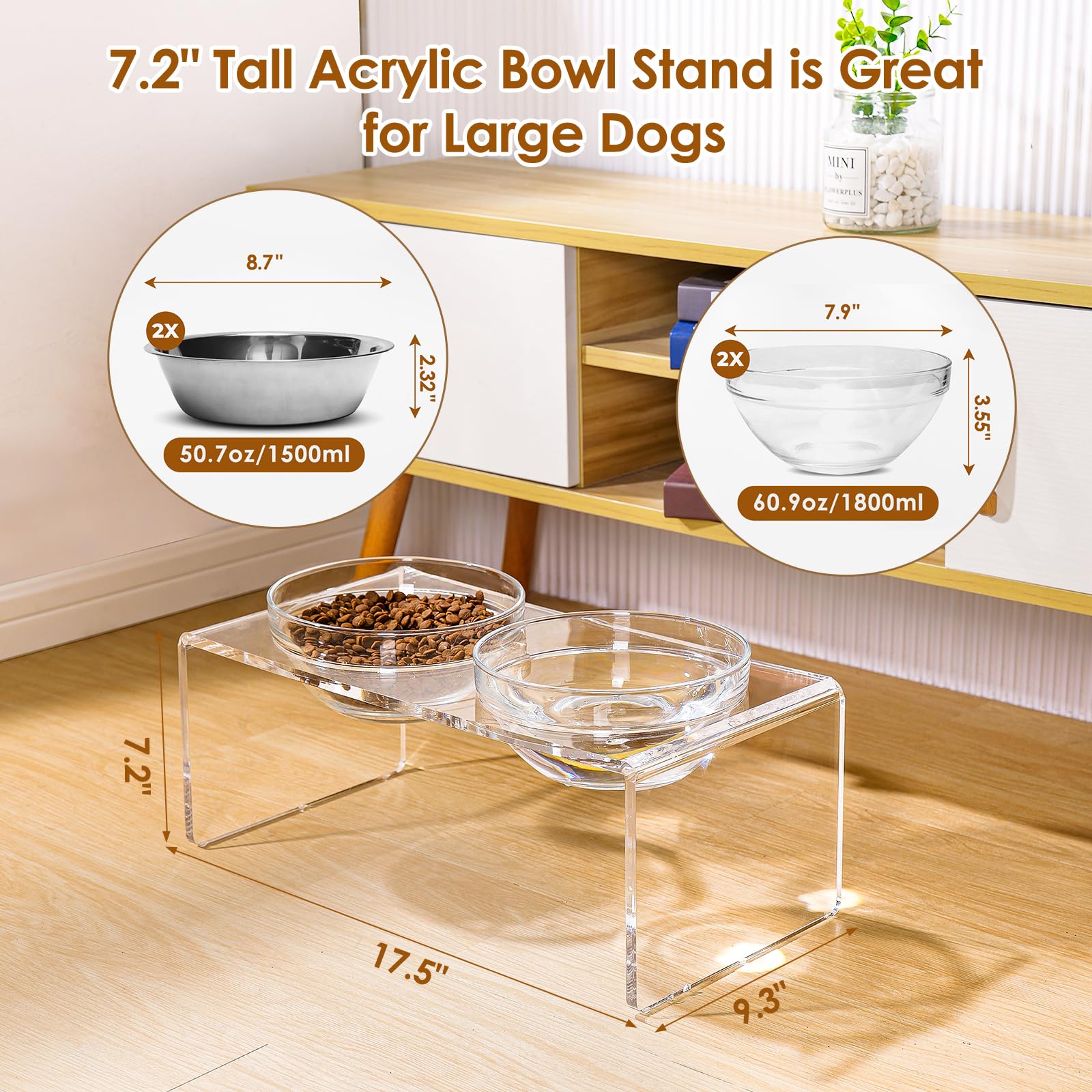 Feoyoho: diseño de cristal transparente que combina con la decoración del hogar