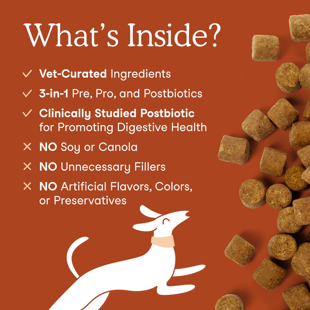 Fera Pets Probiotics formulado por veterinario para equilibrio intestinal.