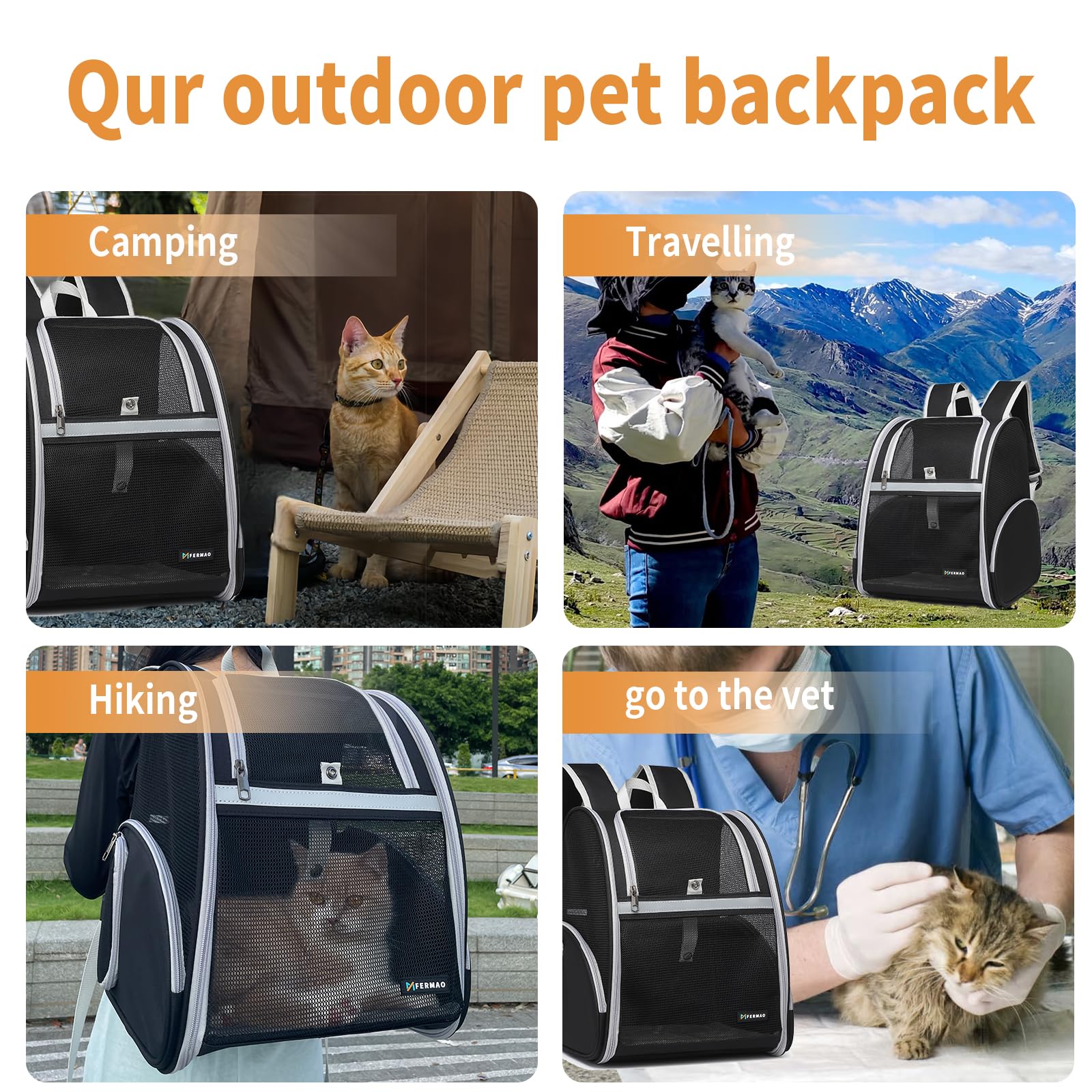 FERMAO Mochila con cabeza fuera, exploración segura durante caminatas.