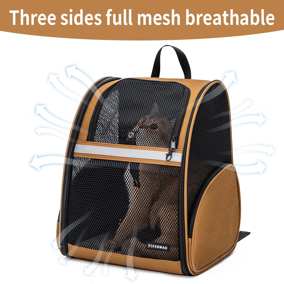 FERMAO Mochila porta-mascota malla ventilada para observar paisajes.