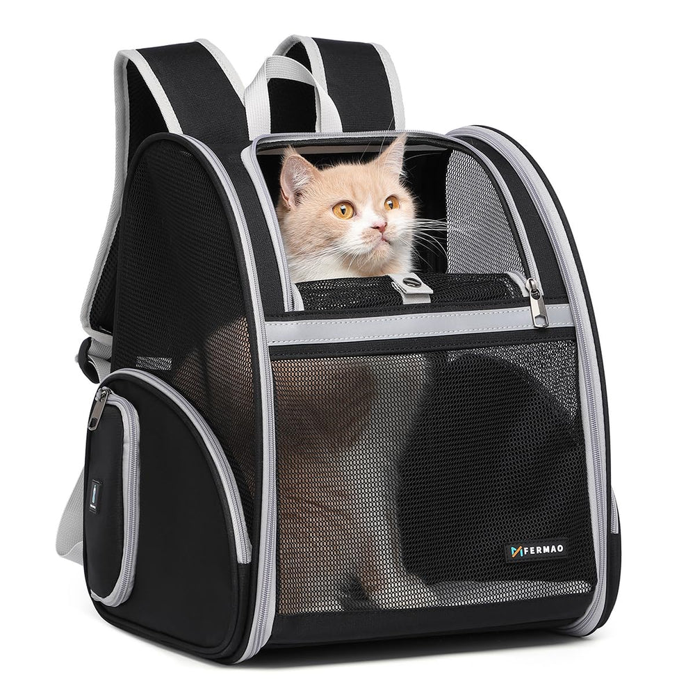FERMAO Mochila transportín para gato general, transporte cómodo para mascotas pequeñas.