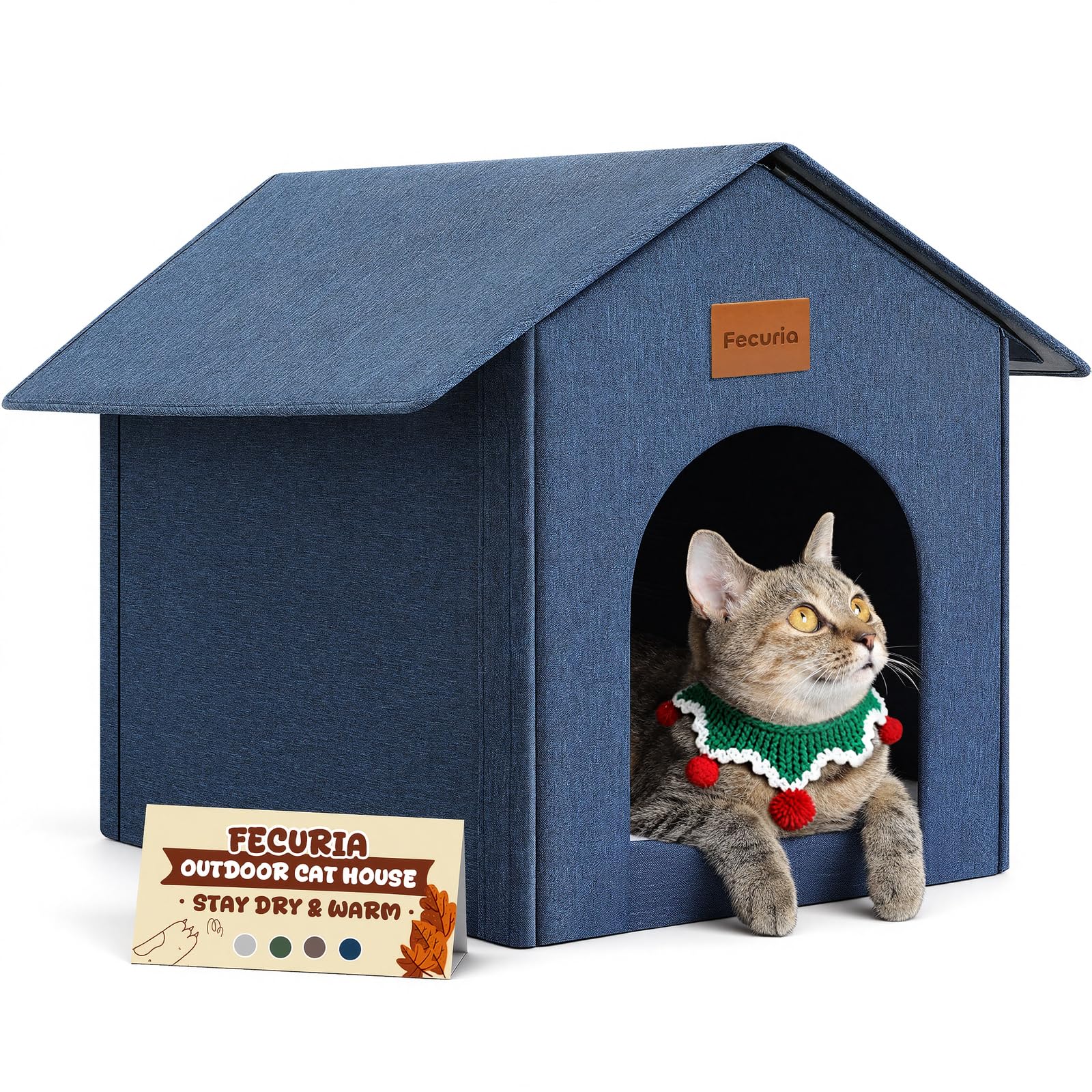 Fecuria: casa-gatos-exterior-resistente-al-clima, refugio seguro para felinos al aire libre