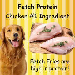 Fetch Fries: snack de pollo y patata dulce, perfecto para entrenamiento diario.