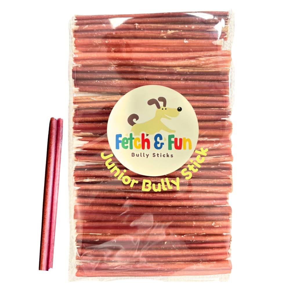 Fetch & Fun Bullysticks palito bully de 6 pulgadas delgado para limpieza dental diaria.