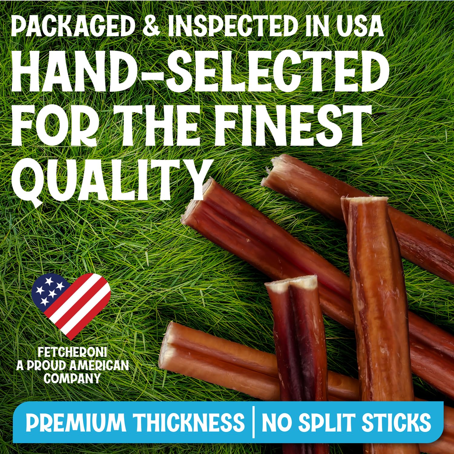 FETCHERONI jumbo bully stick duración larga para perros grandes.