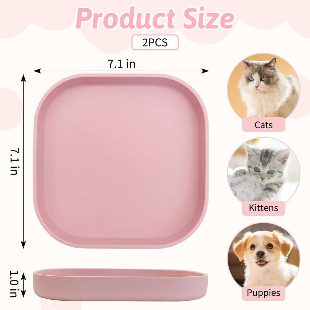 Fhiny cuenco silicona para gatos, amigable con bigotes, uso cómodo.