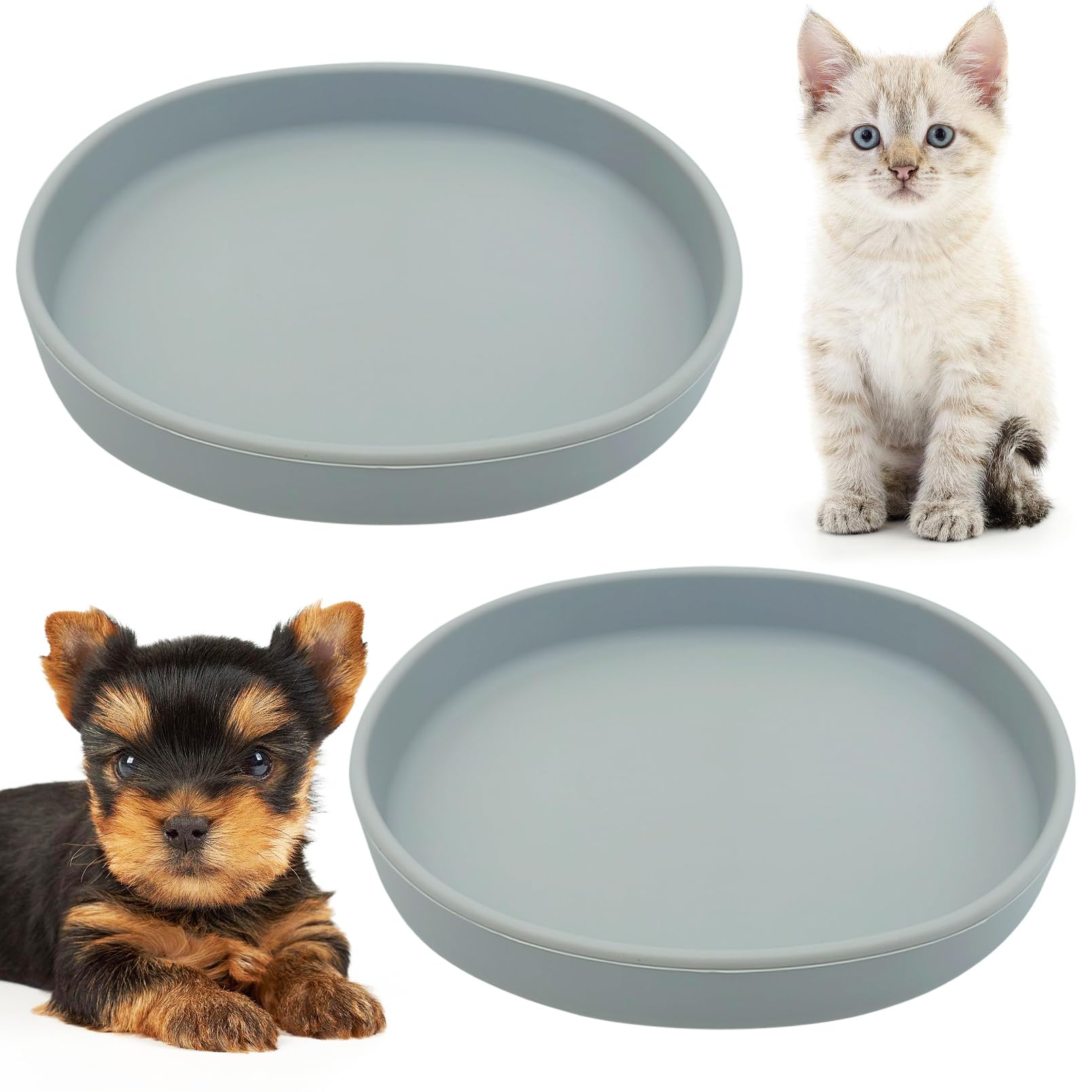 Cuenco FHiny de silicona para gatos de 7 pulgadas, duradero y fácil de limpiar.