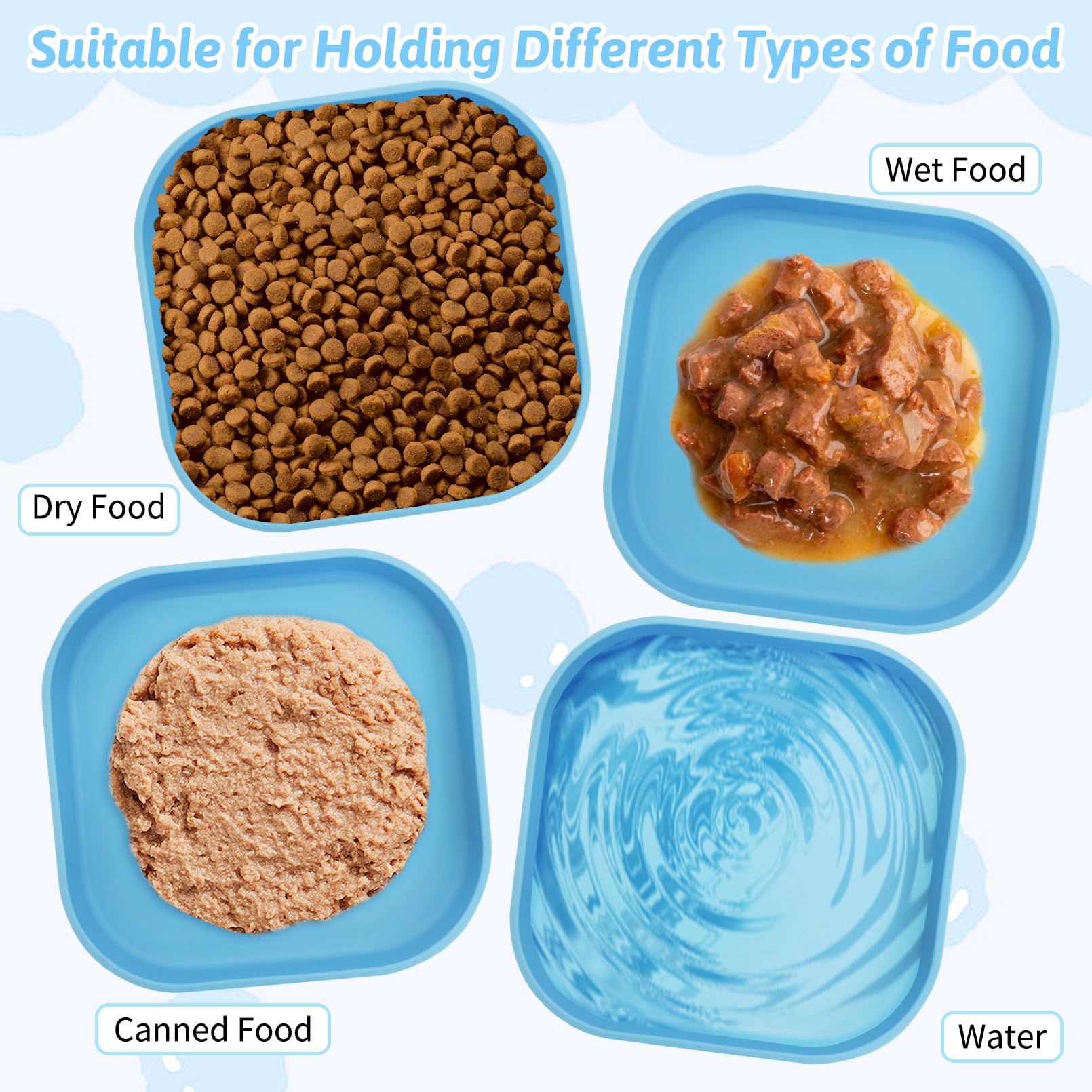 Apto para comidas secas y húmedas, material fácil de limpiar