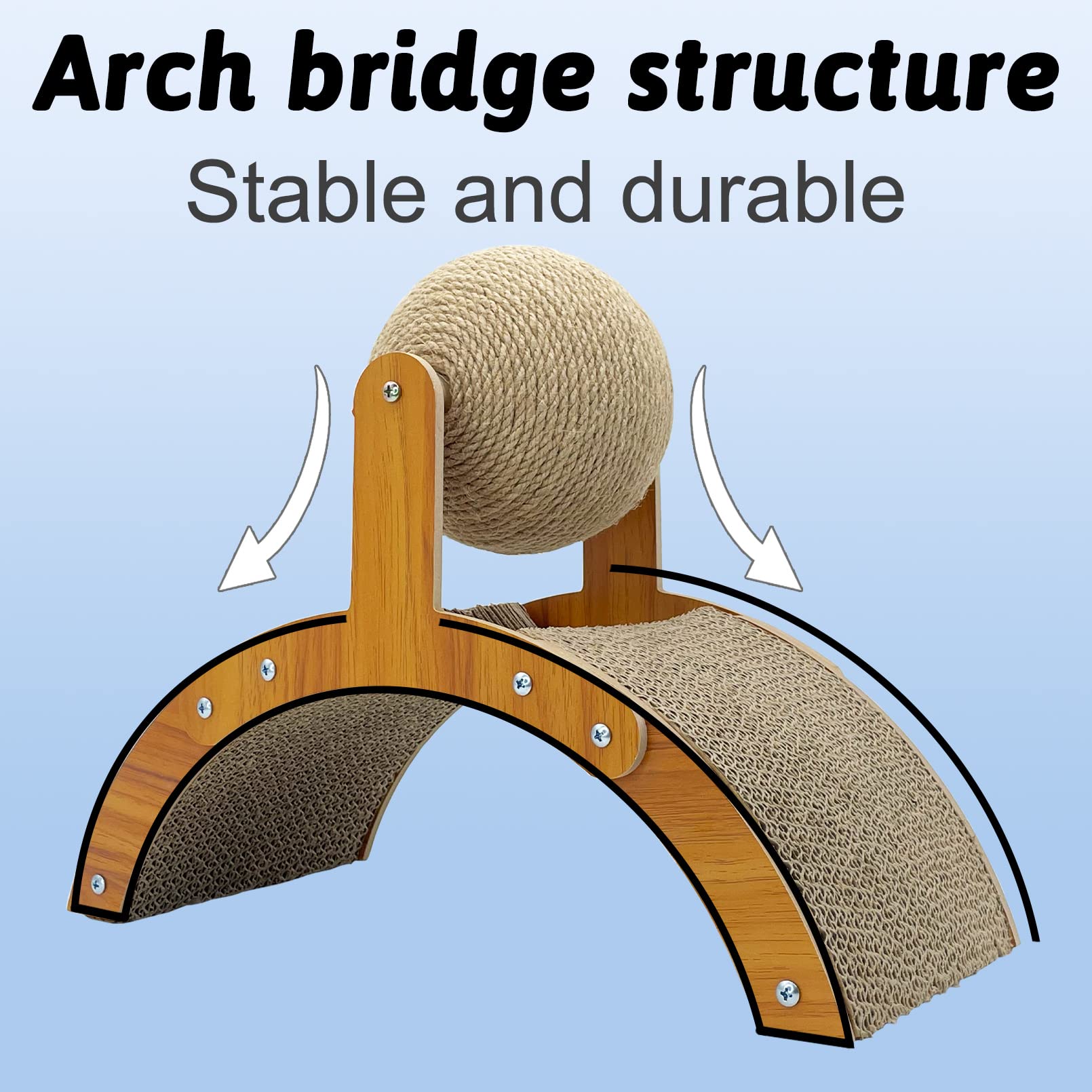 Fhiny estructura de madera triangular, diseño estable para mascotas activas.