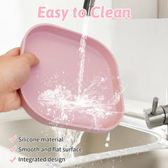 Fhiny cuenco silicona apto lavavajillas, rosa, limpieza rápida.