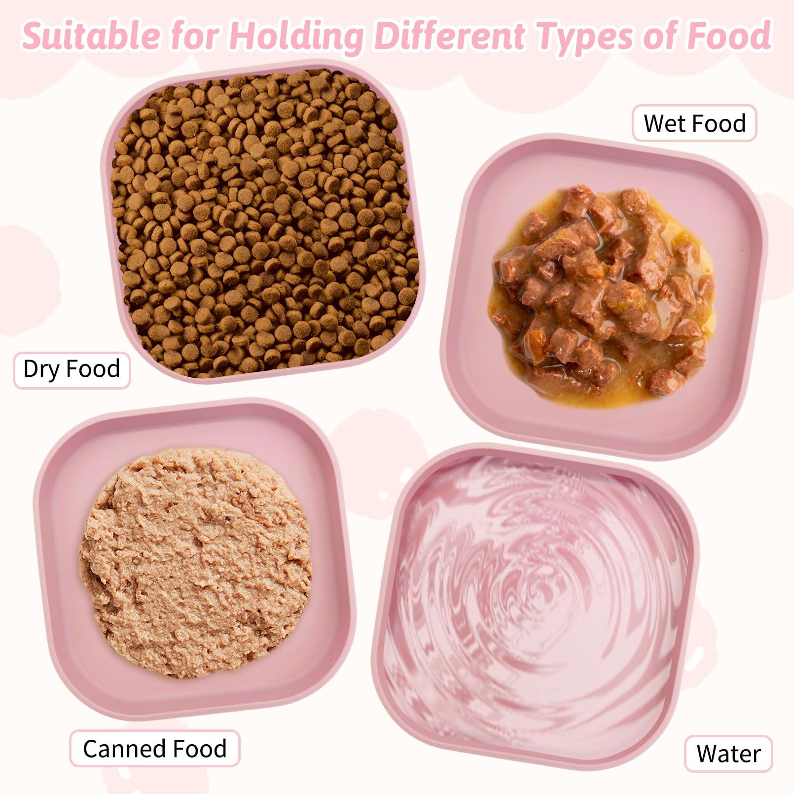 Fhiny cuenco para gatos de cara plana, ideal para comida seca y húmeda.