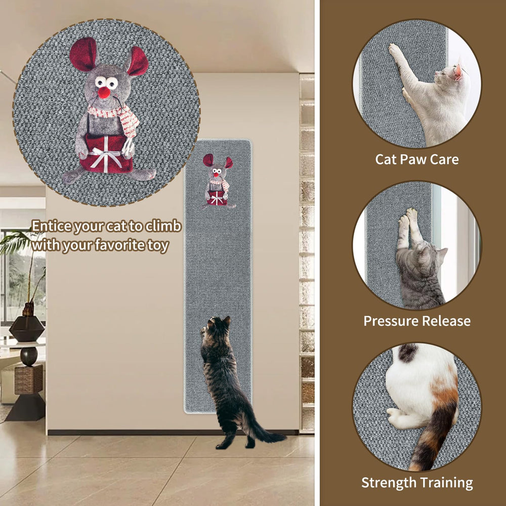 FHTONGE alfombra de pared para gatos gris resistente a rayones intensos