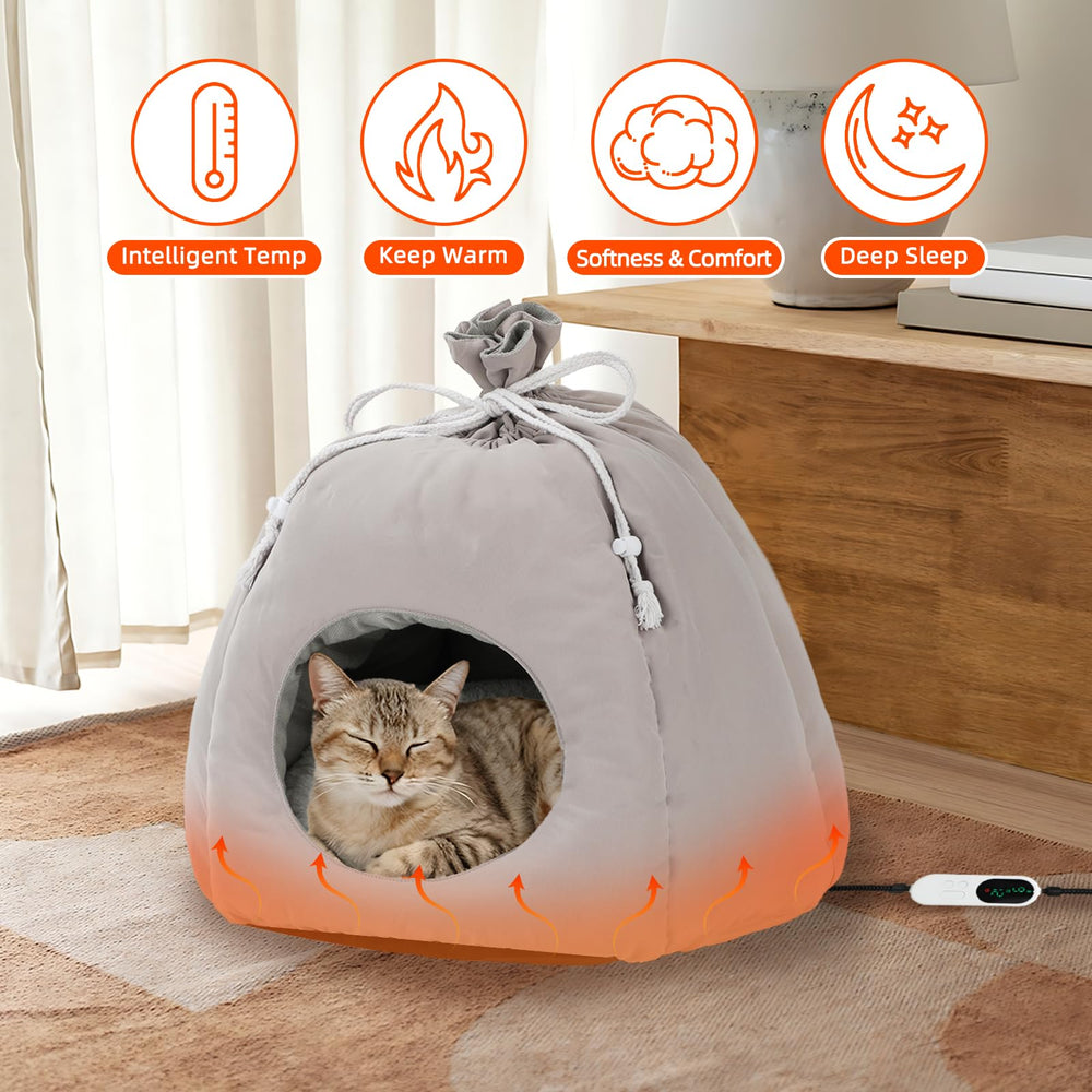 Cama FHTONGE para gatos mayores aporta confort y calor suave