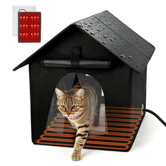 FHTONGE casa para gatos caliente exterior, refugio cálido en invierno.