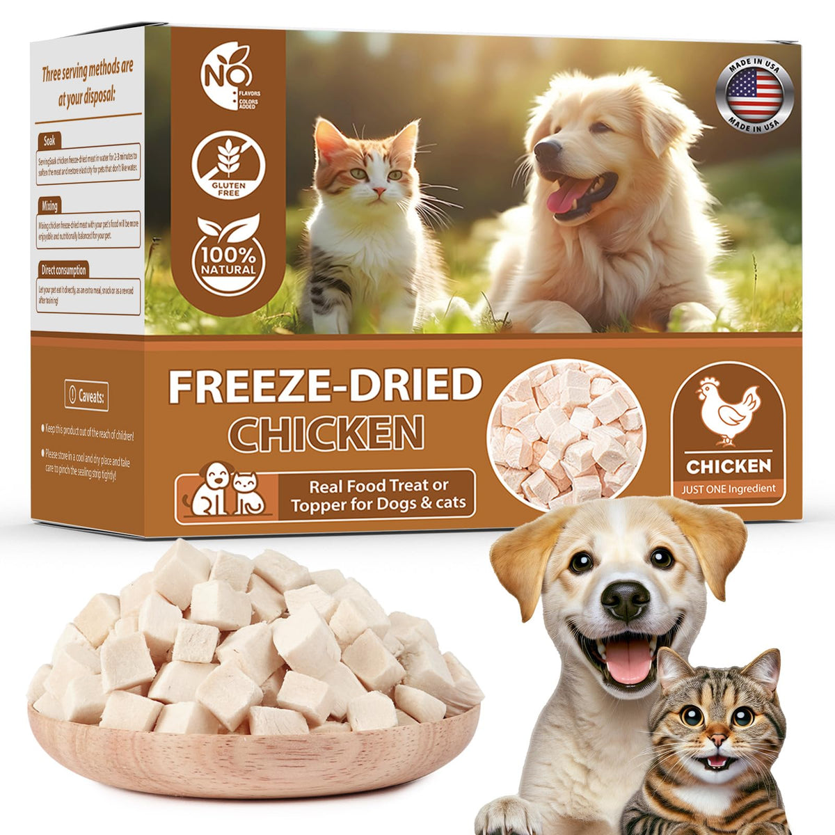 FHZRLP pollo deshidratado para perros, premio de alta proteína para entrenamiento.
