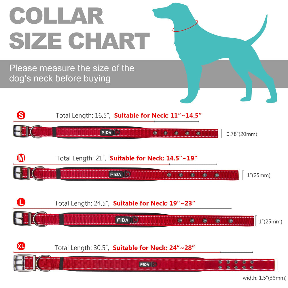 Ajuste regulable del collar Fida para razas pequeñas.
