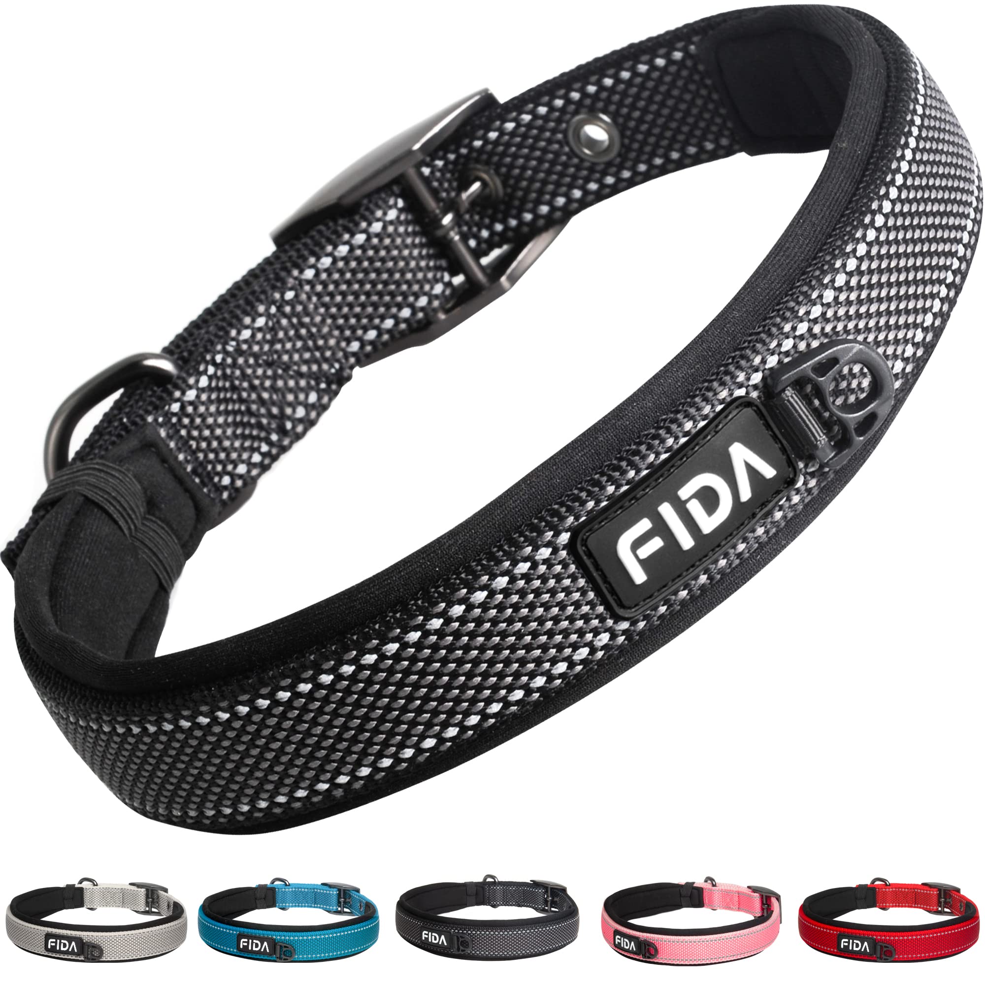 Collar Fida para perros grandes con cierre metálico duradero para uso diario.
