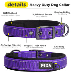 Collar Fida con hebilla de metal duradera para uso diario activo.