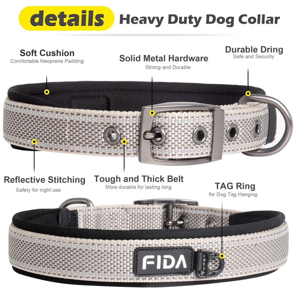 Collar Fida de nylon de 25 mm para grandes razas y ajuste cómodo.