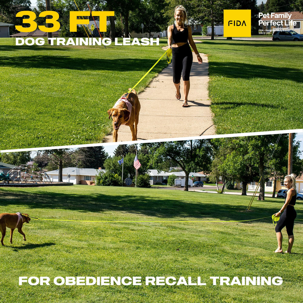 Fida correa de 50 ft para perros, exploración con control suave