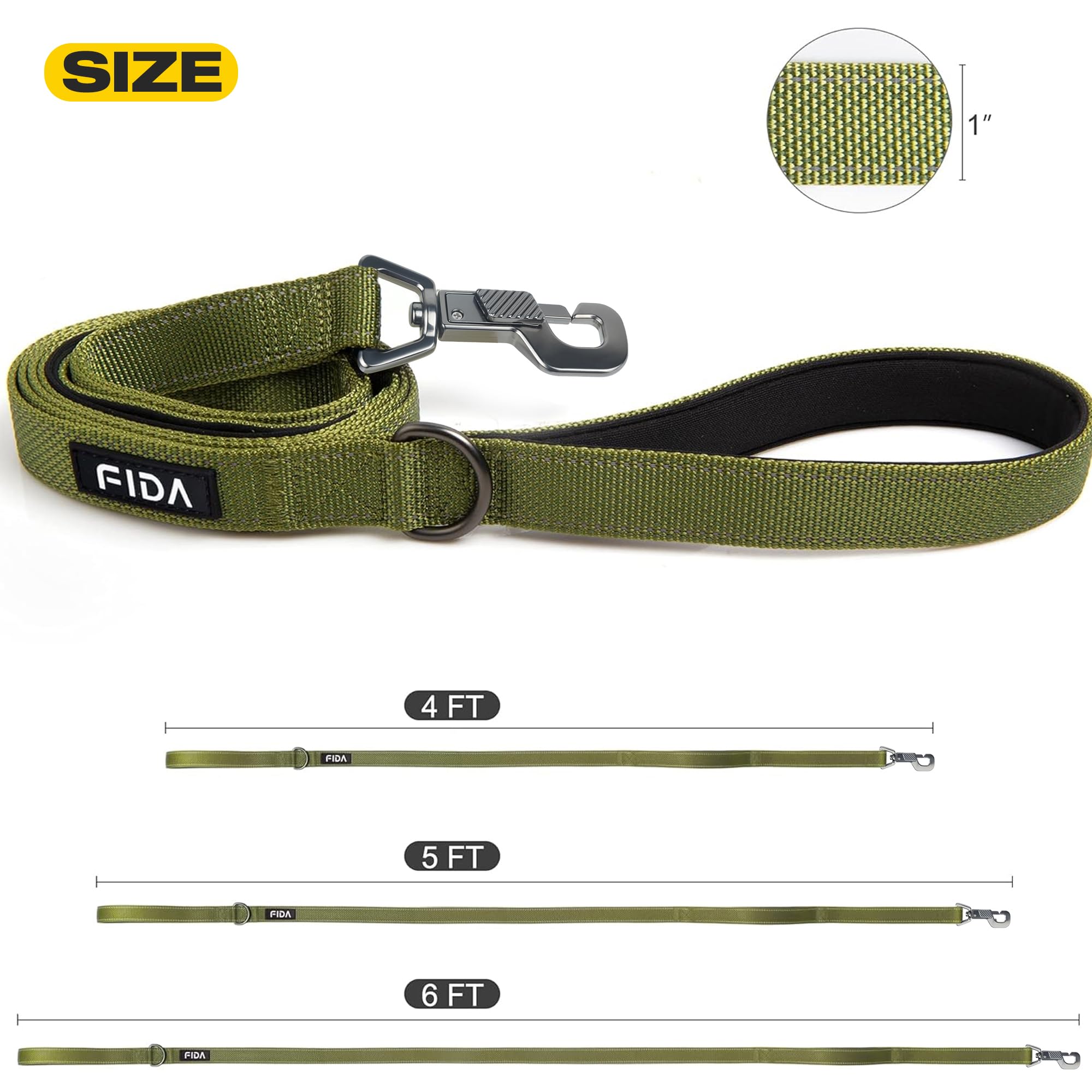 Fida correa de nylon resistente para perros de gran tamaño.
