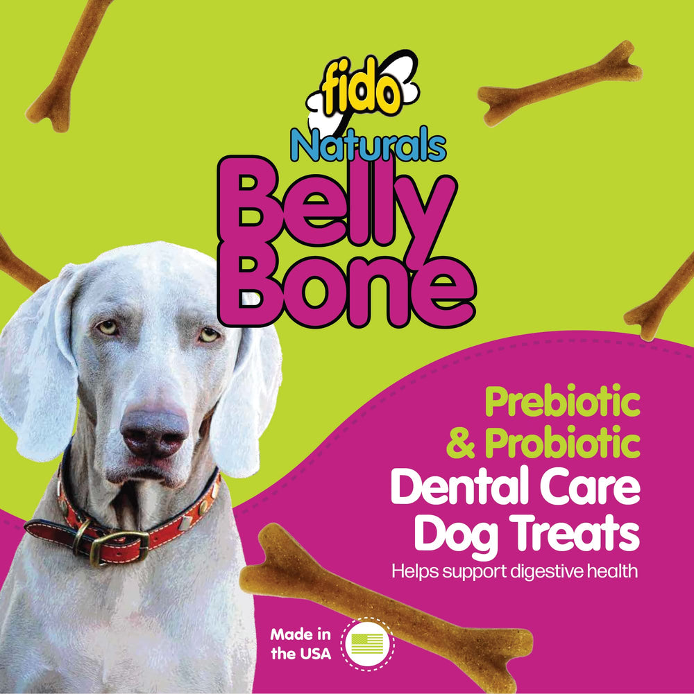 Huesos dentales mediano de cuatro pulgadas para perros medianos con sabor yogur.