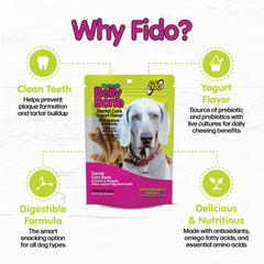 Huesos Belly Bones de Fido para perros medianos con sabor yogur.