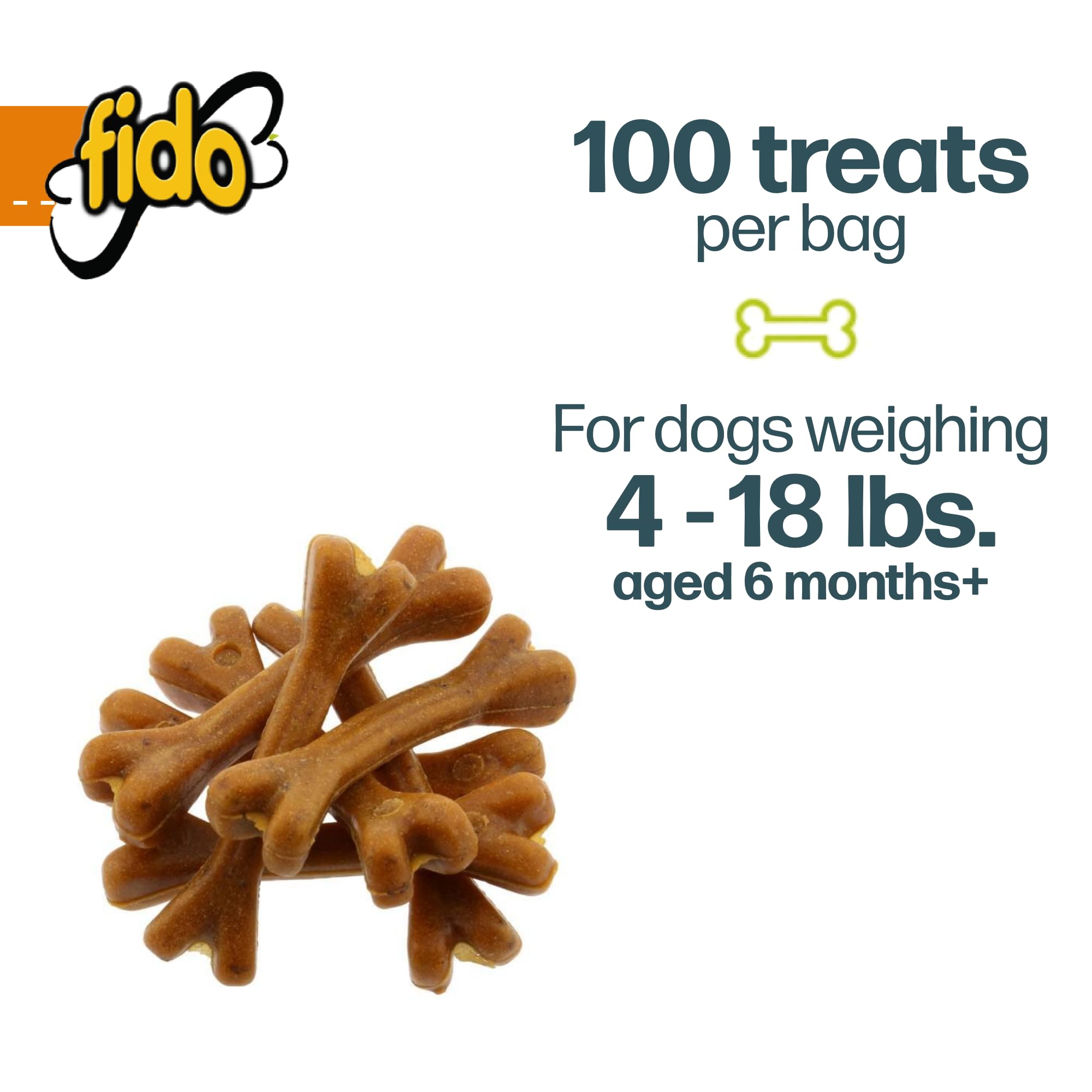 Fido Doozie Huesos Dental Mini Tratamientos para perros pequeños con mordida relajada.