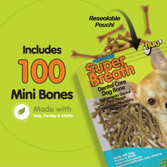 Fido utiliza algas marinas, perejil y alfalfa; ingredientes naturales para higiene bucal.