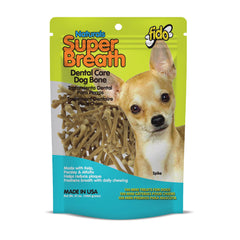 Fido Super Breath: huesos dentales mini para perros pequeños, sabor agradable y aliento más fresco.