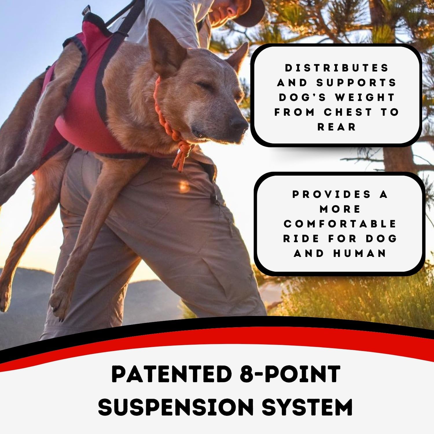 Fido Pro Airlift: apto para perros de 20 a 45 lb durante salidas al aire libre.