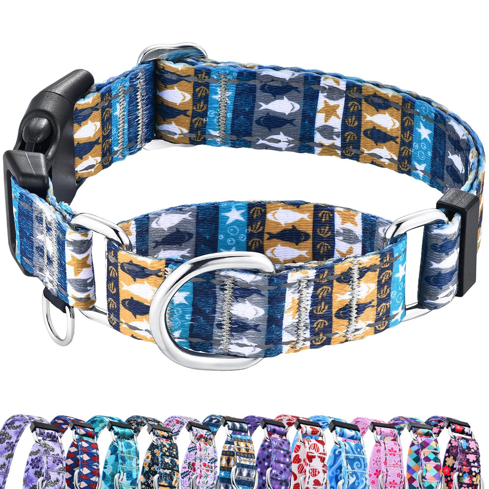 Fidohug collar martingale reflectante, Mundo Submarino, mejora visibilidad nocturna para paseos.