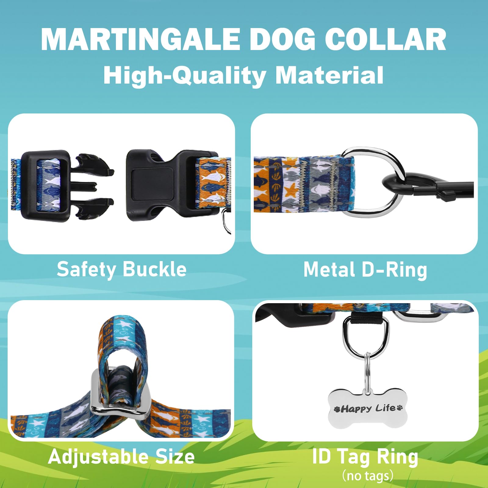 Fidohug diseño estampado tiburones-estrellas, estilo unico para paseos diarios.
