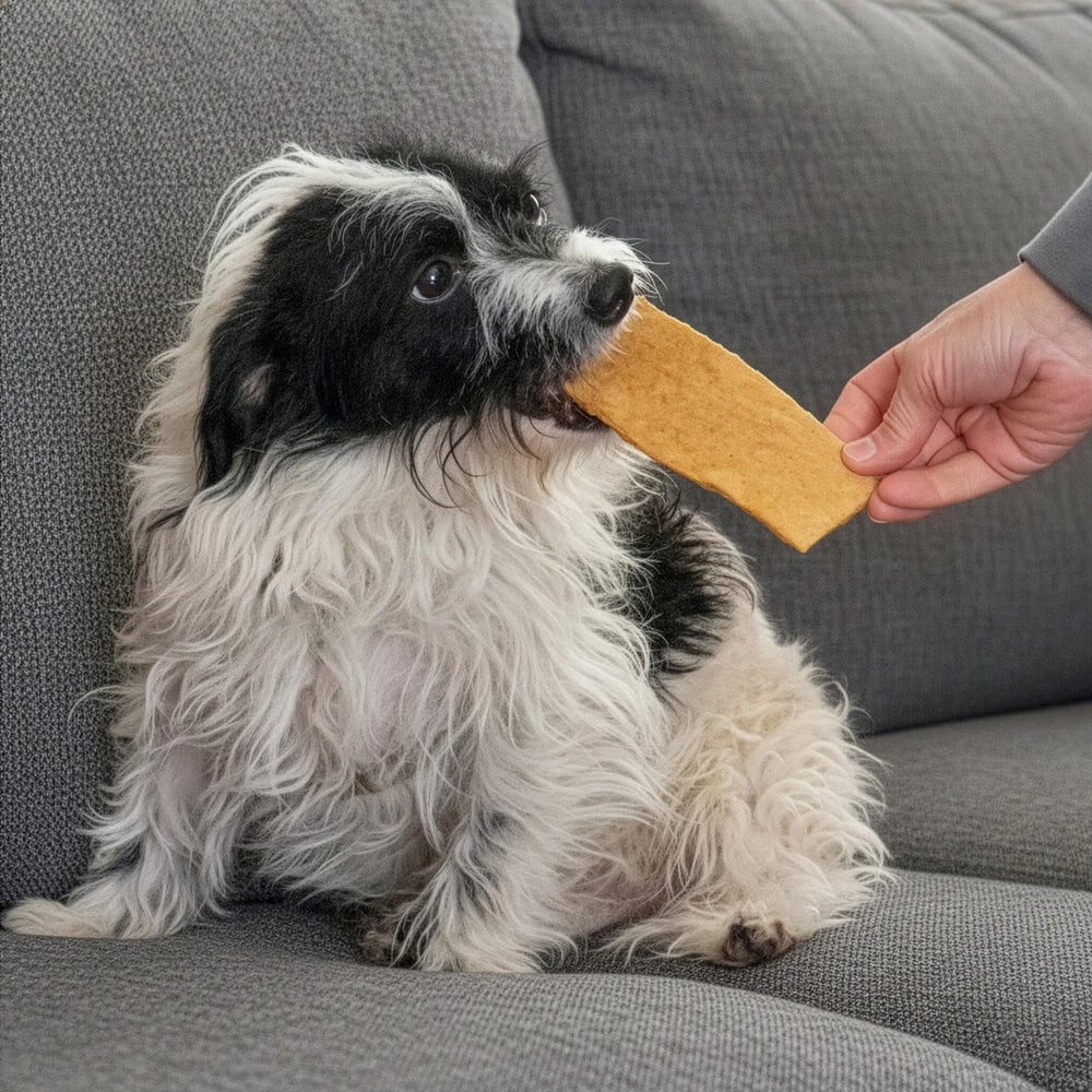 Fieldcrest Farms Nothin to Hide Flip Chips, sabor mantequilla de cacahuete para perros.
