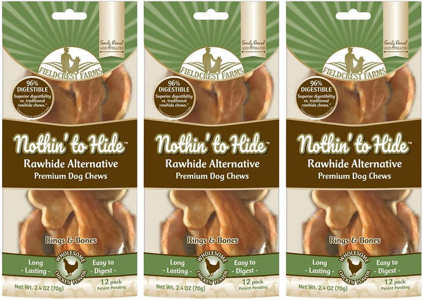 Fieldcrest Farms Nothin' to Hide anillos de pollo para masticación prolongada