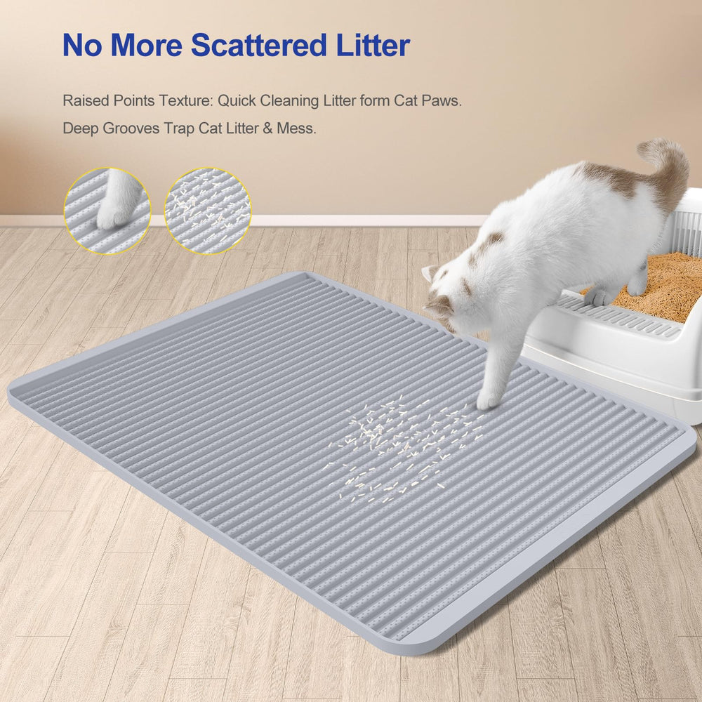 Filmicy alfombra silicona para arena de gato con bordes, evita derrames