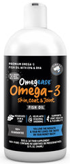Finest For Pets Omegease, botella de aceite de pescado para piel y pelaje saludables