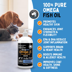 Finest For Pets Omegease, vertido suave para dosis diarias en perros y gatos
