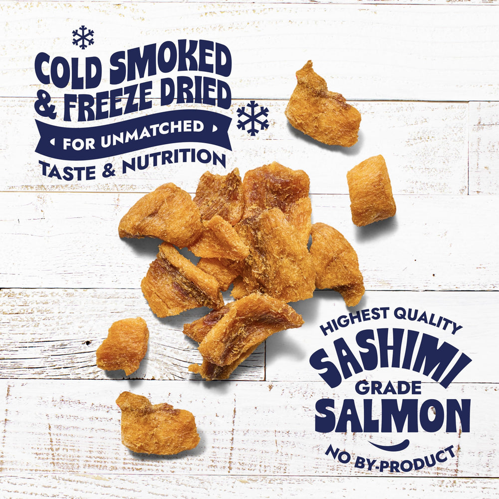 Nuggets de salmón Finfare crujientes para premiar durante sesiones de entrenamiento.