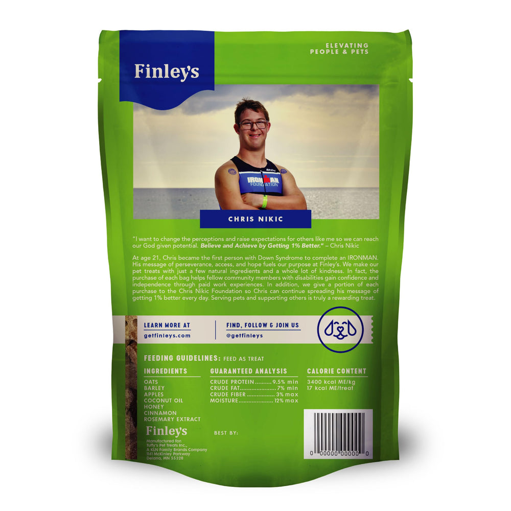 Galletas Finley’s textura crujiente: snack diario para perros de cualquier tamaño.