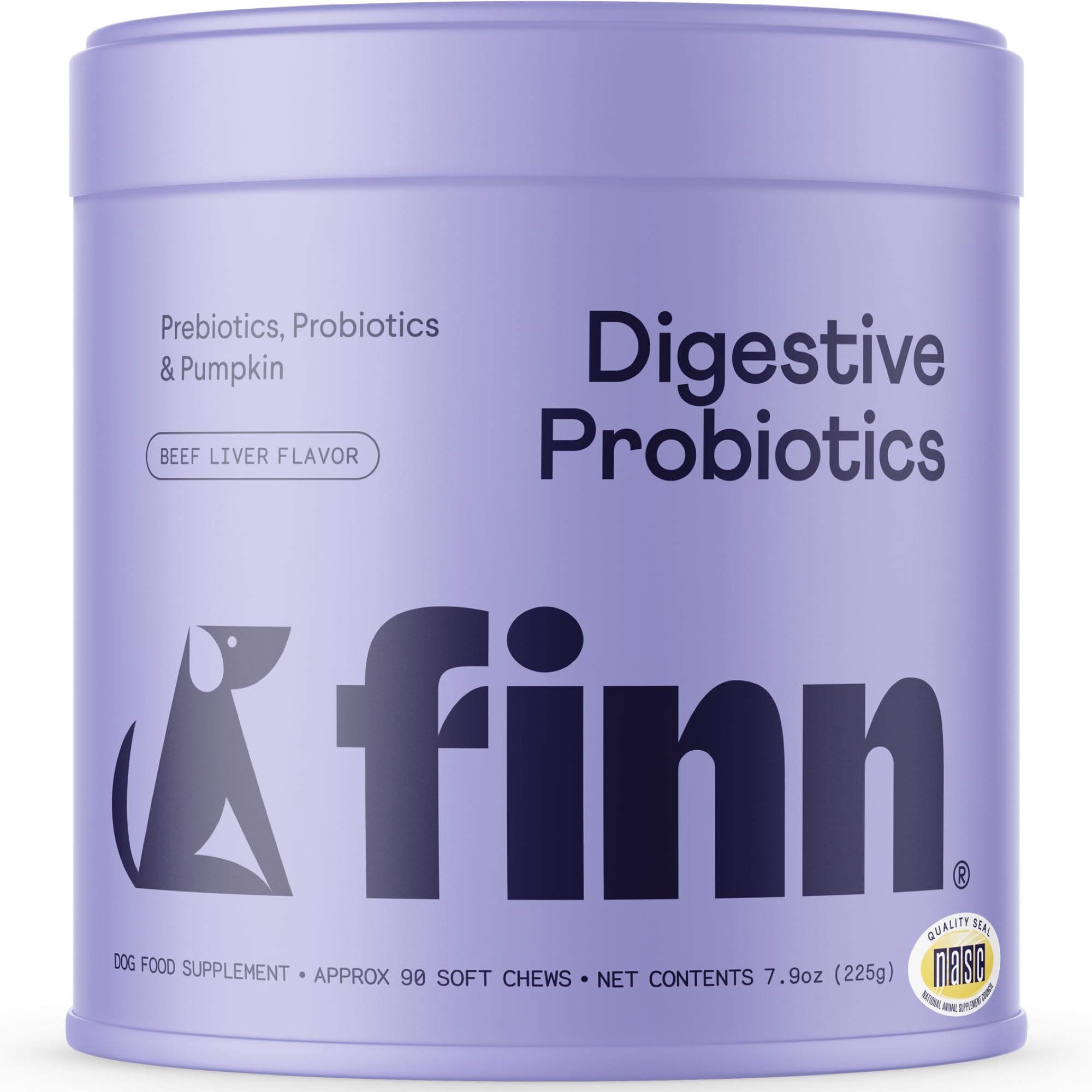 Finn Digestive Probiotics para perros: bote para facilitar la dosificación diaria y apoyar la digestión